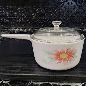 1.5L Corningware Pink Peony 1.5L Saucepan Pot , Vintage Cookware